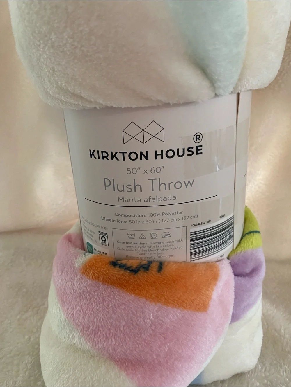 Pastel Book-Print Throw Blanket from Aldi
